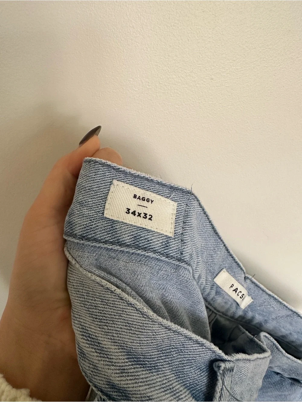 PacSun Baggy Cargo Jeans Light Wash 34x32 Wide Leg Utility Denim